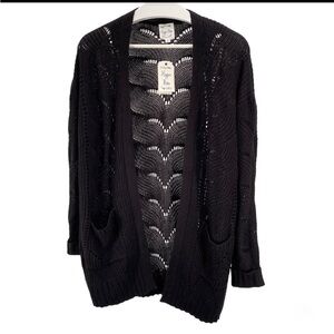 Cute Hippie rose black cardigan